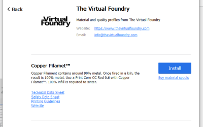 Copper Filamet™ Profile Added to the Cura Marketplace