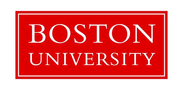 Metal Filament Boston university logo printed with copper filament on a red background.