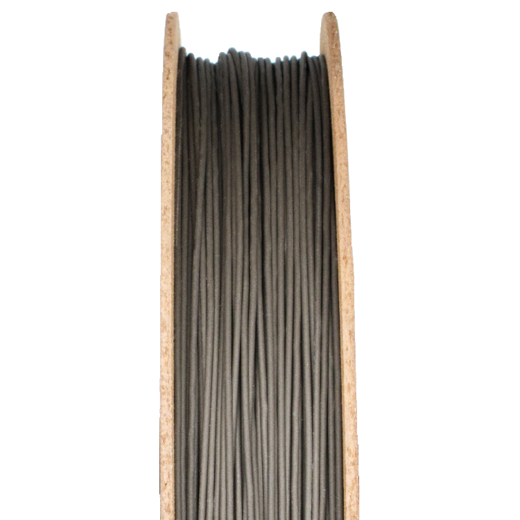 Basalt Moon Dust filament on spool, showcasing dark gray 3D printing material for advanced applications.