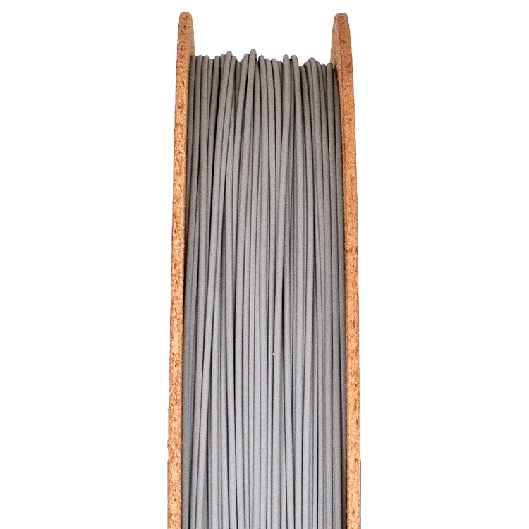 Stainless Steel 17-4 filament on spool, showcasing metal 3D printing material for technical applications.