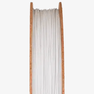 Glass 3D printing filament on a spool, showcasing the material's smooth texture and versatility for advanced 3D printing applications.