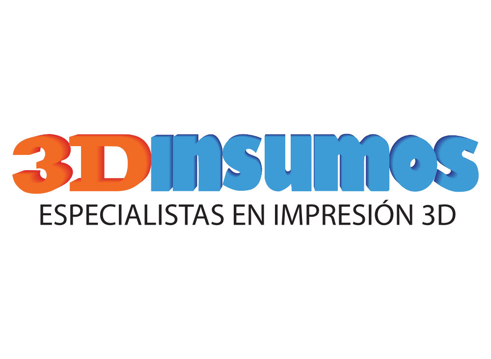 3D Insumos logo featuring vibrant colors, specializing in 3D printing materials, emphasizing expertise in the field.